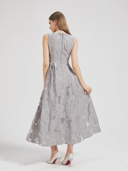 Mulheres Nova Moda Organza Bordado Elegante Vestido Longo Verão Vestidos Sem Mangas Senhoras Feriado Noite Formatura Vestido