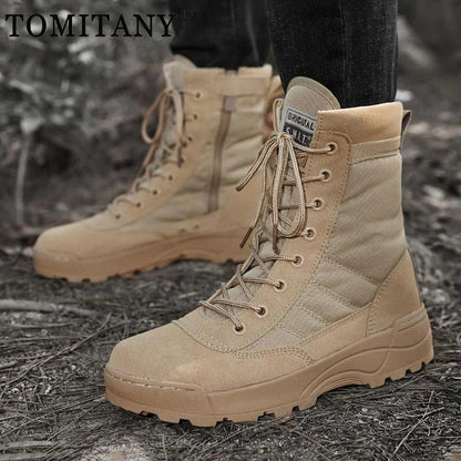 Men's Boots 2026 New Tactical Boots Special Force Desert Combat Boots Men Work Shoes Outdoor Hiking Ankle Boots