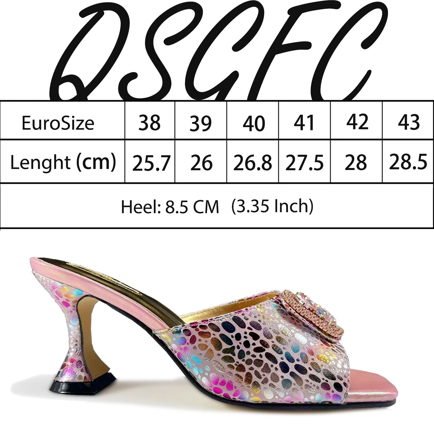 Fashion Newest Arrival Orange Color Square Toe Women Sandals Shoes Matching Bag Set for Ladies Wedding Party Pump