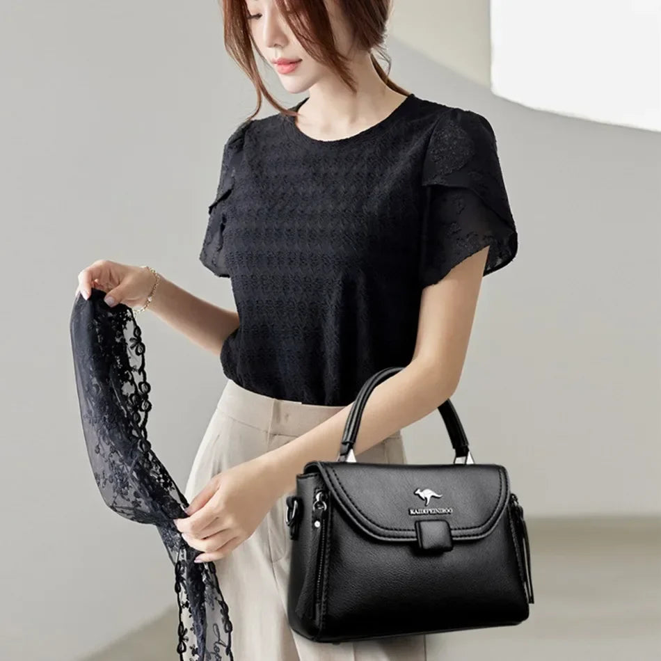 Authentic High Quality Soft Leather Luxury New Designer Fashion Casual Women's Shoulder Bag Handbag Crossbody Bags for Women2024