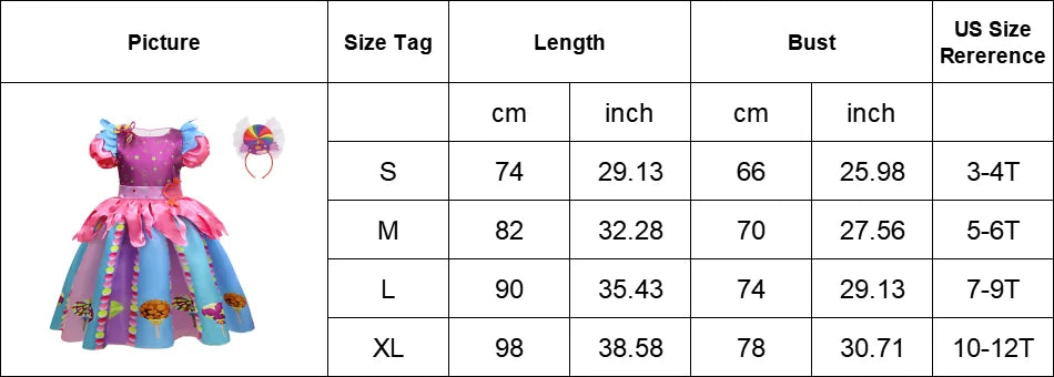 Purim 2026 Girls Disguise Candy Dress Children Colorful Dress Carnival Birthday Party Gift for Girls Lollipop Cosplay Costume