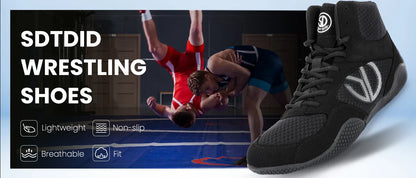 Professional Wrestling Boots Men's Lightweight Fighting Boxing Shoes High Quality Mesh Breathable Boxing Sneakers Big Size 40-50