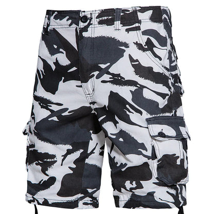 Men's Camo Shorts Summer Casual Half Pants Camouflage Outdoor Sports Short Pants Side Pocket Cotton Breathable Shorts