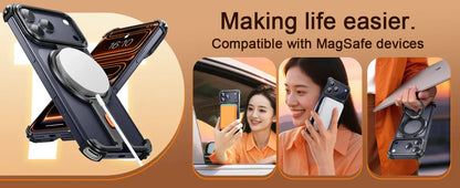 Oatsbasf Π Shape Magnetic Phone Case for iPhone 17 Pro Max/17 Pro Bazel-Less Phone Protective Cover Minimalist Protective Bumpe