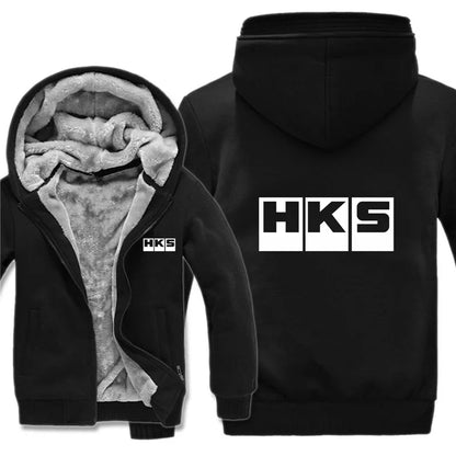 HKS Power and Sports Hoodies Men Streetwear Coat Wool Liner Jacket HKS Sweatshirts Warm Hoody