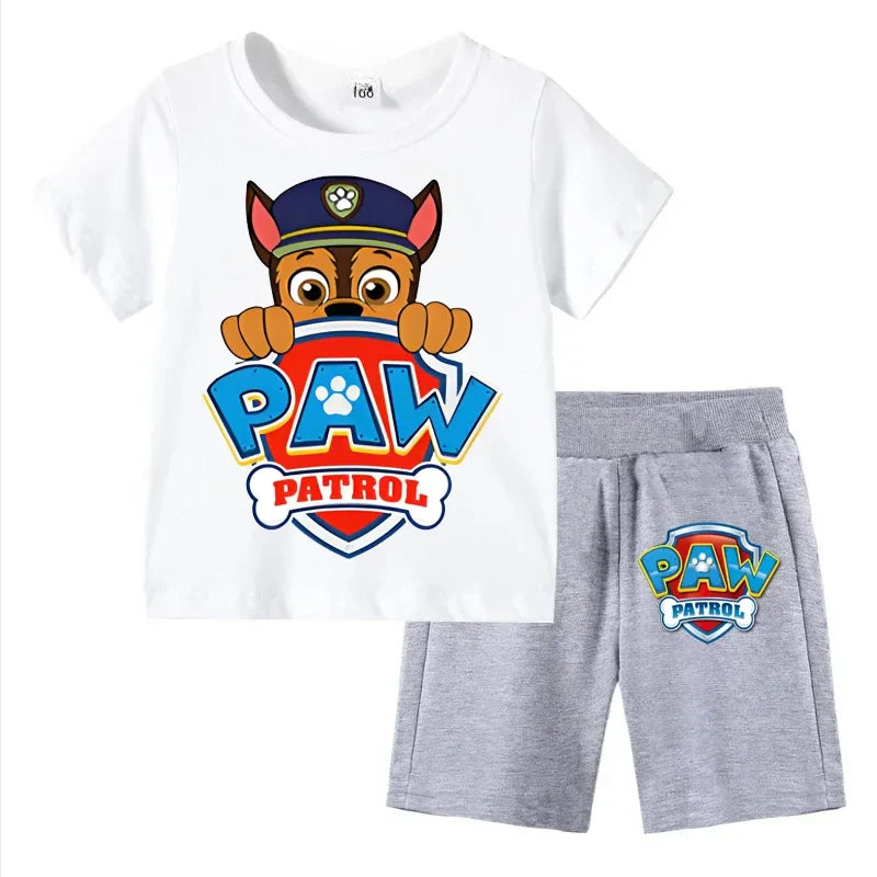 Kids Set Boys Short Sleeve T-Shirt Top+Shorts 2-Piece Outfits Boys Cartoon Suit 3-8Years Children Clothes For Summer
