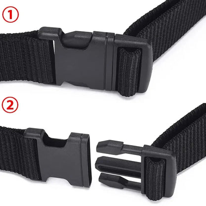 Men's Outdoor Tactical Belt - No Metal Buckle (Plastic), Nylon Canvas Woven, Heavy Duty High Quality Webbing