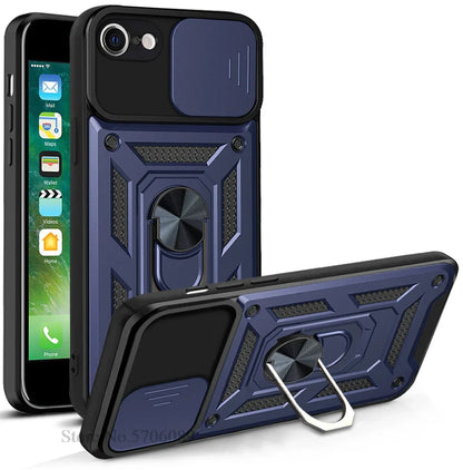 For iPhone SE 2020 Case SE 2022 SE 2 3 SE2 SE3 Shockproof Armor Lens Protector Phone Cover For iPhone 7 8 iPhone7 Case With Ring