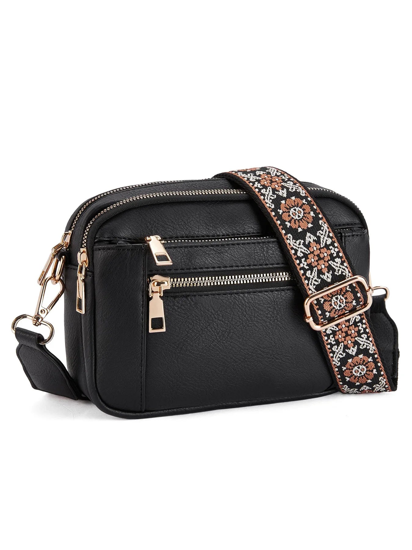 Ladies' Small Square Bag Two-tone Leather Crossbody Bag Large-capacity PU Crossbody Wallet Multi-functional Small Square Bag