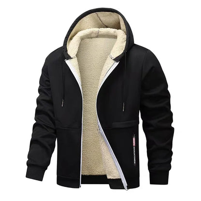 Animal Game Mens Casual Hooded for Men Fleece Sweatshirt Thick Sherpa Lined Hoodies Zipper Jacket Thick Heavyweight Sweatshirts