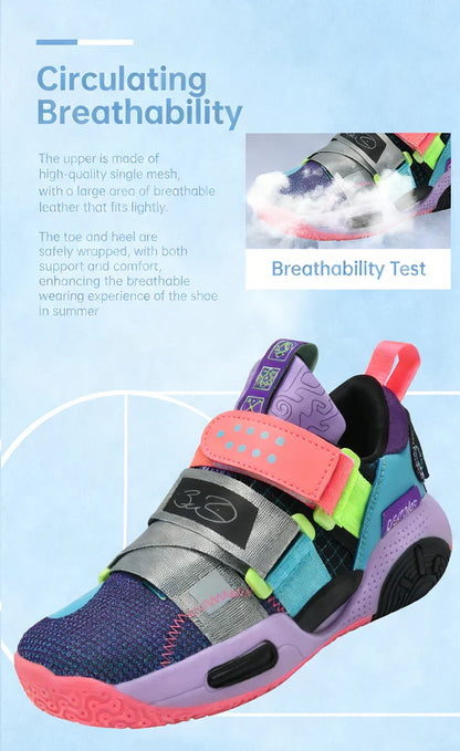 Children‘s Basketball Shoes Non-slip Breathable Training Sneakers Sport Boys Outdoor Comfortable Running Shoes