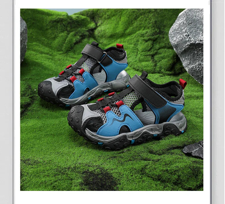 Children Sandals Summer Boys Barefoot Shoes Outdoor Water Sneakers Non-slip Fashion New Sports Sandals for Boy 4-12 Years