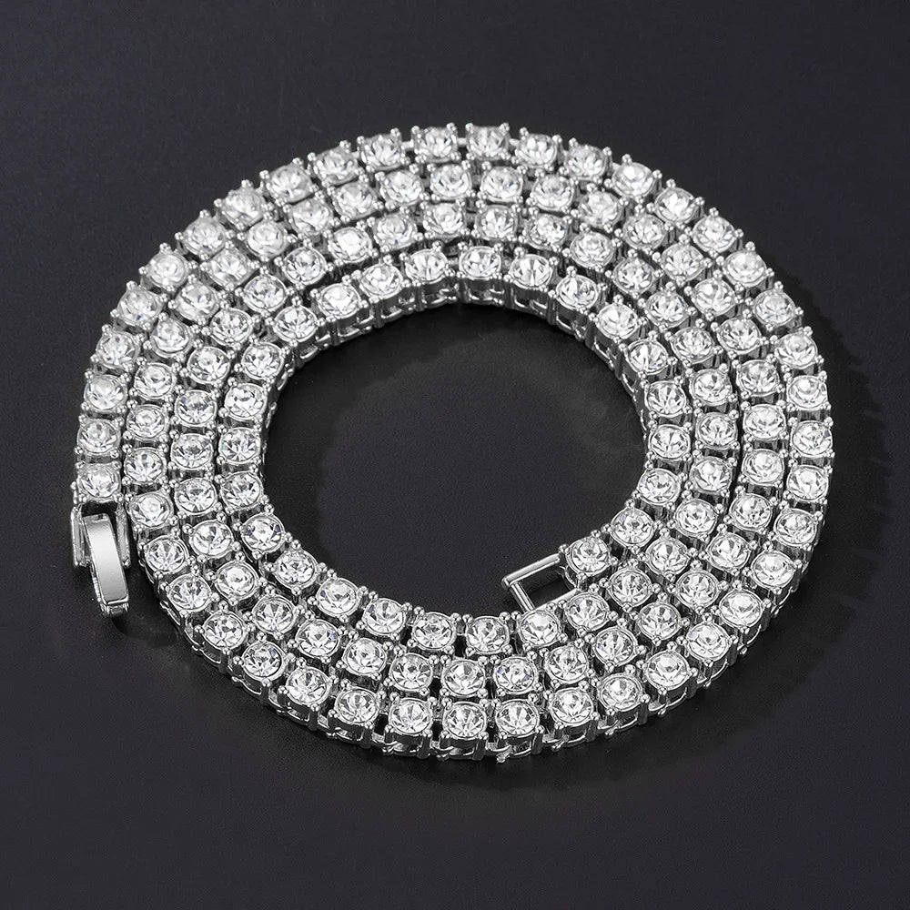 Classical 4MM Tennis Chain Iced Out Bracelet Necklace Men Fashion Hip Hop Jewelry Women 8/16/18/20/24inch Choker Punk Party Gift