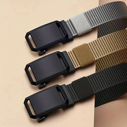 Automatic Buckle Belt Canvas Tactical Workwear Casual Outdoor Military Training Pants Belt Men Fashionable Multifunctional Belt