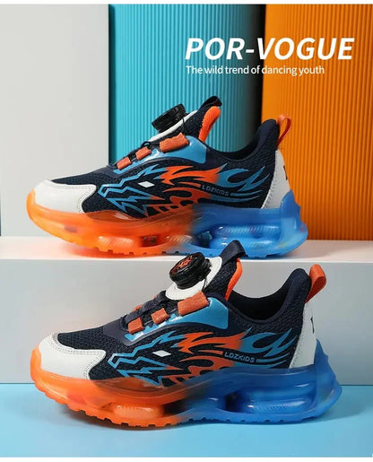 New Anti-skid Leather Kids Sneakers for Boys Running Walking Lightweight Casual Shoes With Fashion Dragon Pattern Size 28-39