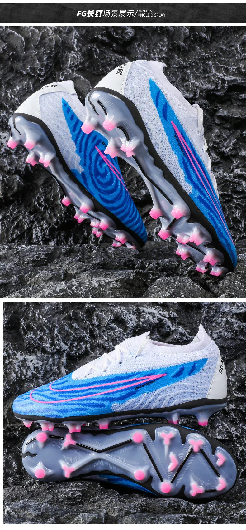 Men Training Football Boots Non-Slip Soccer Shoes Outdoor Cleats Futsal Breathable Sneakers Unisex Comfortable FG/TF Ultralight
