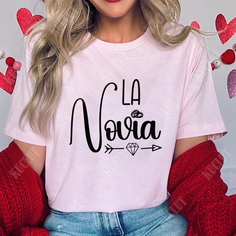 Spanish Girls Bachelorette Hen Party Tshirt Team Bride Squad Tops Women Single Farewell T-Shirt Bridal Shower Wedding Party Tees
