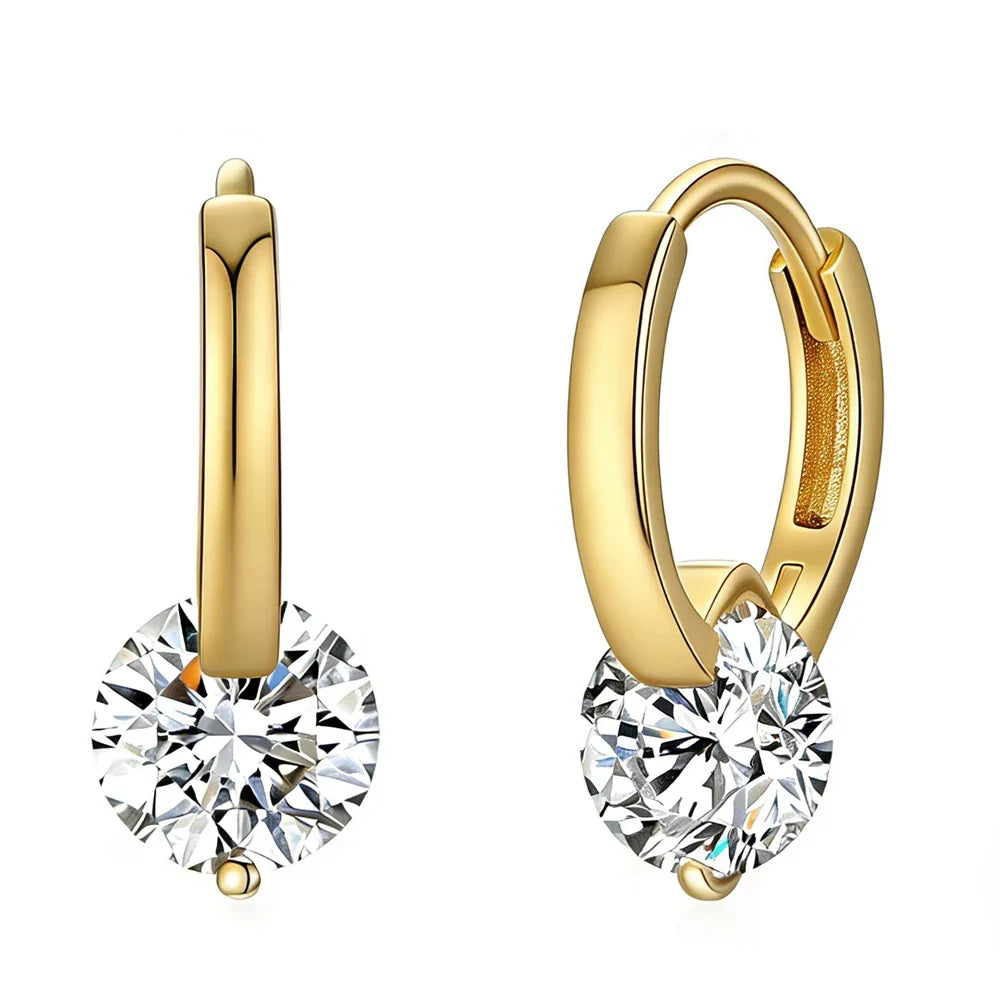 GRA Cerfied 2carat Moissanite Hoop Earrings for Women 925 Sterling Silver 8mm Sparkling Lab Diamond Huggies Earring Fine Jewelry