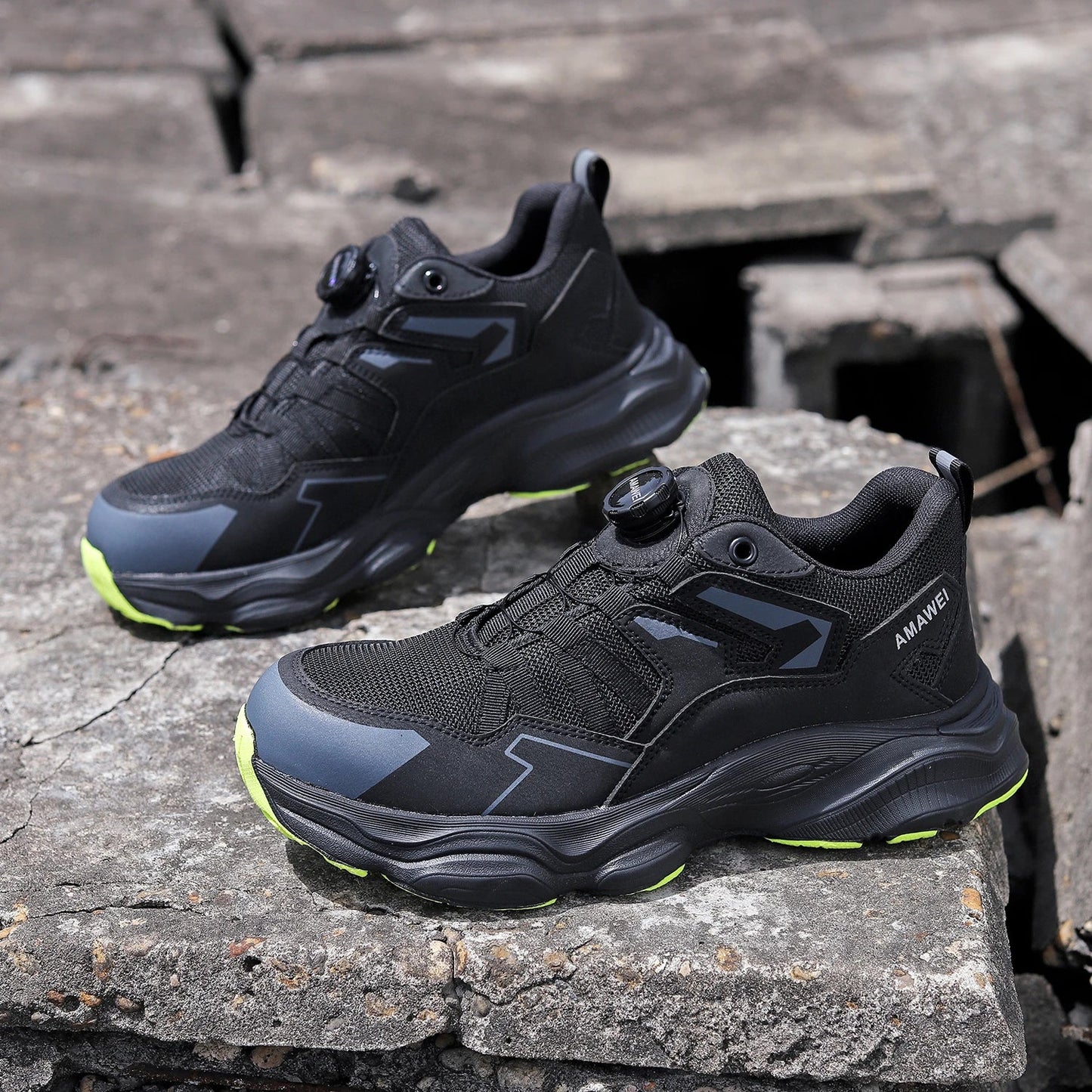 Steel Toe Safety Shoes Men, Anti-Puncture Anti-Smash Non Slip Industrial Work Boots, Lightweight CE New Work Safety Shoes