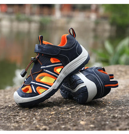 Summer Breathable Children Casual Beach Footwear Closed Toe Sandals For Kids Boys Sport Walking Shoes Size 30-39