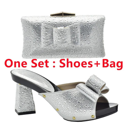 Shoe and Bag Set African Sets 2026 Fashion Gold Color Ladies Matching Shoe and Bag Set for Women Italian Ladies Shoe and Bag Set