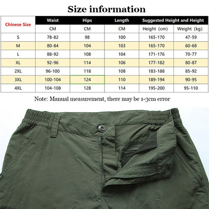 Summer Military Tactical Pants Quick Drying Cargo Men Waterproof Casual Wear resistant Multi-pocket Outdoor Hiking Trousers