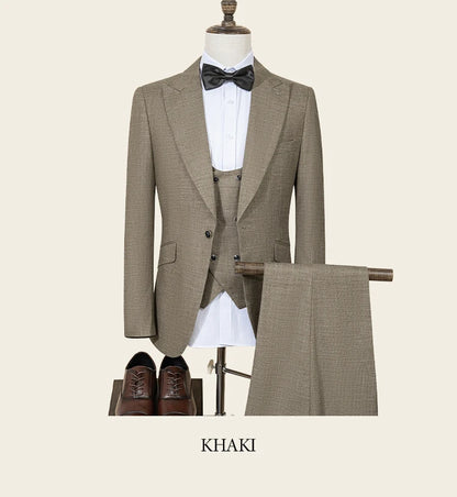 High Quality Male Groom Wedding Blazers Slim fit casual evening gown Business Office Men's Suits