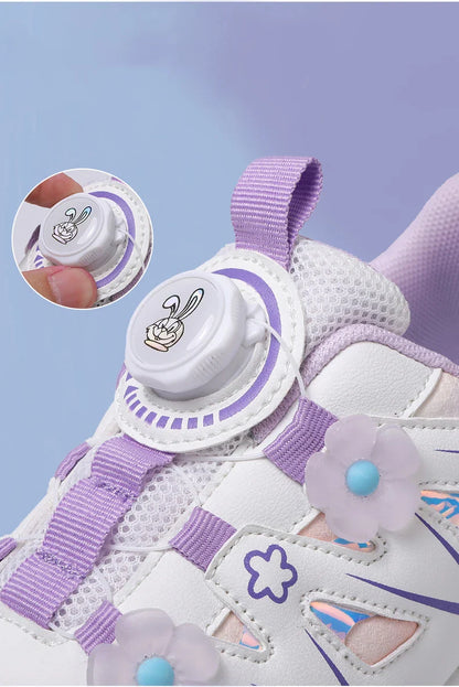 HeelysChildren's small flower decorated four-wheel roller skating sports shoe breathable roller skating girls shoes holidaygifts