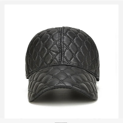 2026  Spring Genuine Sheepskin Leather 55-61CM Black Baseball Caps For Man Casual Street Gf Gorras Dad Hat
