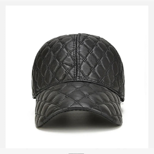 2026  Spring Genuine Sheepskin Leather 55-61CM Black Baseball Caps For Man Casual Street Gf Gorras Dad Hat