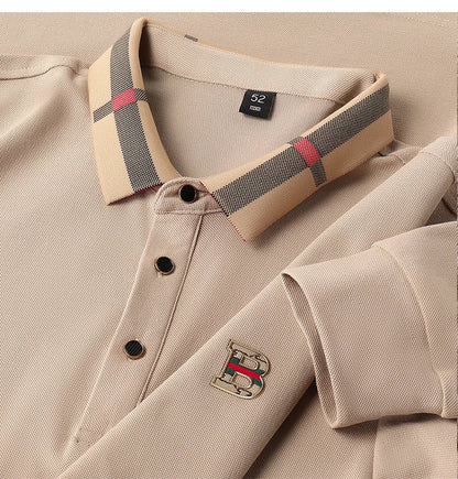 Designer Embroidered High End Brand Long Sleeved Cotton Polo Shirt Spring Autumn Fashion Casual Lapel T-Shirt Top Men's Clothing