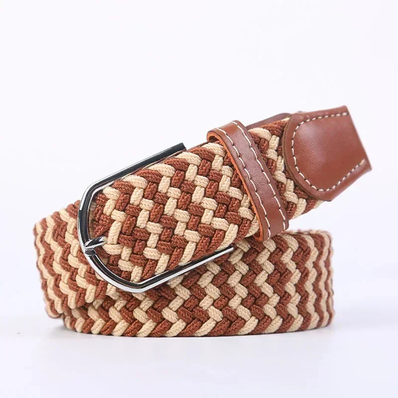 Women's Belt Fashion Casual Woven Elastic Belt Outdoor Sports Military Tactical Strap Climbing Work Belt Unisex Jeans Pants