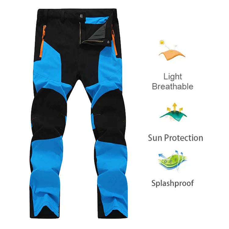 Men Summer Sports breathable Pants Hiking Trousers Camping Splash Prevention Quick Dry UV Resistant Elastic Thin