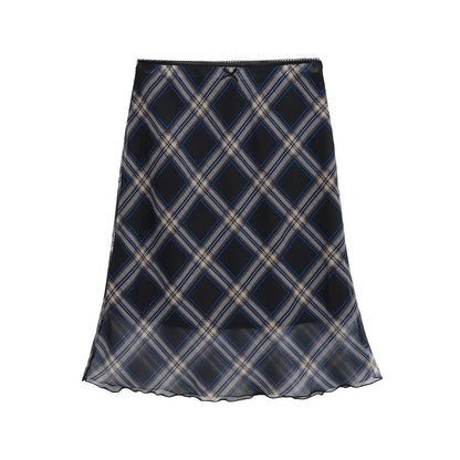 Sexy Slimming High Waist f-length Skirt Sweet Spicy Girl Faionable Versatile Outerwear A-line  Skirt for Women