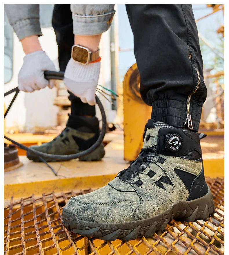 Work Safety Shoes Smash-proof and Puncture-proof Sports Safety Shoes Outdoor Mountaineering Wear-resistant Steel Boots