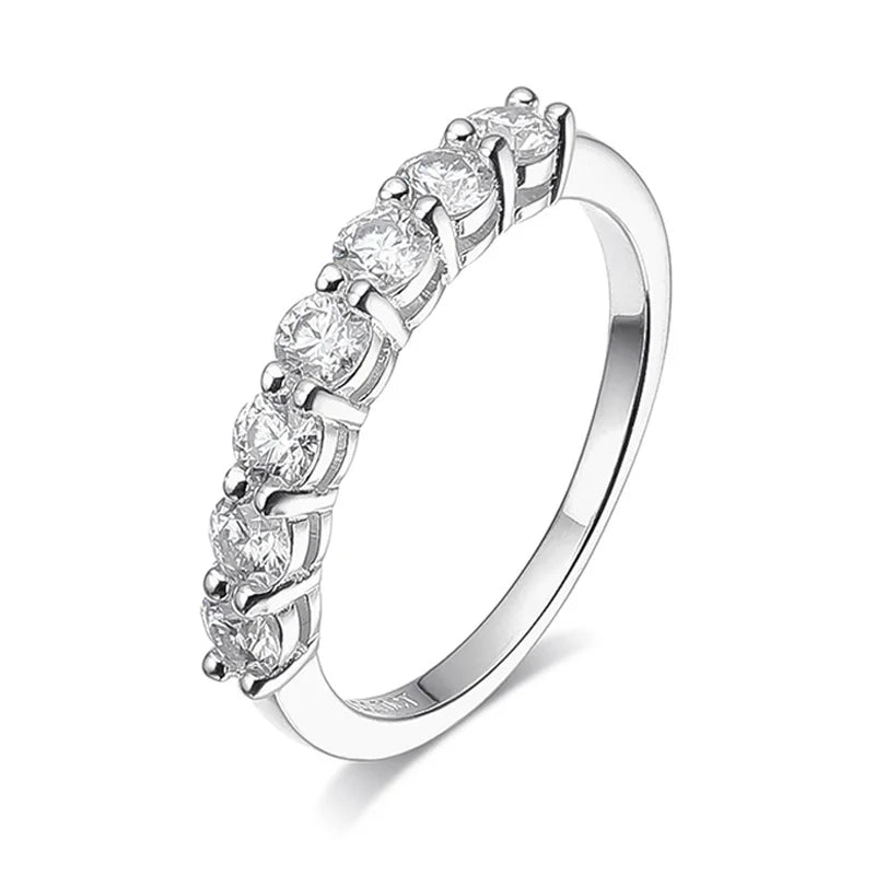 3mm Gemstone Moissanite Ring for Women S925 Silver White Gold Stackable Wedding Band Diamond Matching Gift