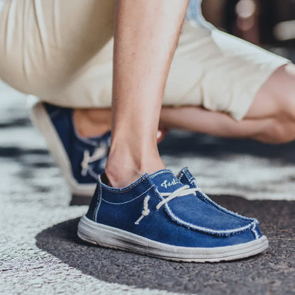 Summer Men's Canvas Shoes Denim Sneakers Men's Canvas Shoes Breathable Moccasins Vulcanized Shoes Men's Sneakers Shoes Plus Size
