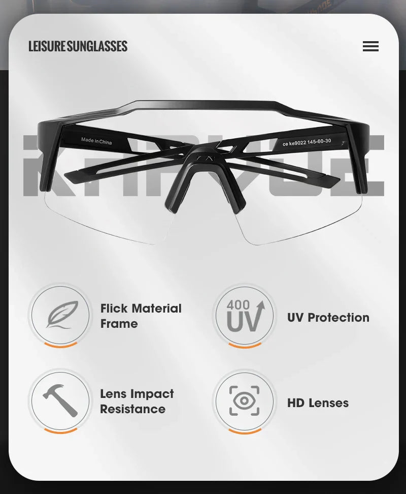 Photochromic Cycling Sunglasses for Men Women Bike Glasses Riding Driving UV400 Mountain Bicycle Goggles Eyewear Sports