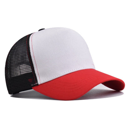 Custom Trucker Hat Logo Cotton Mesh Breathable Baseball Cap Women Men Summer Sunshade Mesh Cap 5 Panels Truck Hat Cap Wholesale