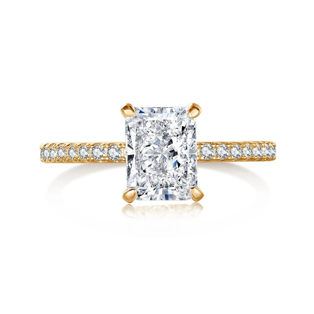 18K Gold Plated 925 Sterling Silver Crushed Ice Cut Lab Sapphire Gemstone Wedding Party Fine Jewelry Rings Wholesale