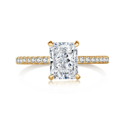 18K Gold Plated 925 Sterling Silver Crushed Ice Cut Lab Sapphire Gemstone Wedding Party Fine Jewelry Rings Wholesale