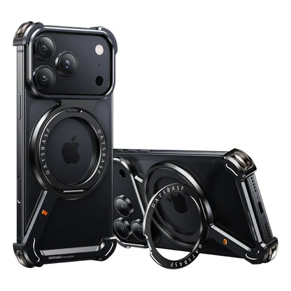 Phone Case for iPhone 17 Pro/Pro Max/17/Air with 360° Rotatable Stand Metal Frameless Magsafe Protective Shockproof