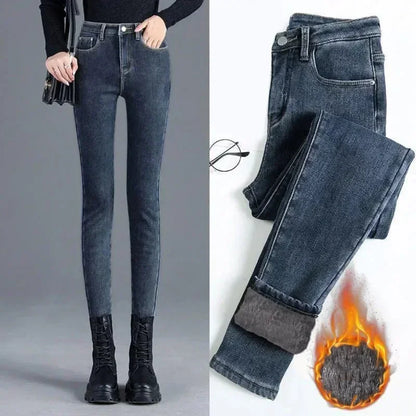 Women Velvet Ankle Length Casual Thick Pencil Pants