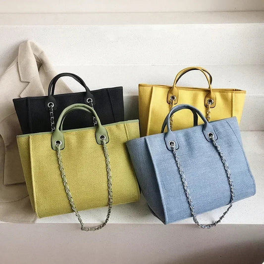 Fashion Make Up Designer Big Women's 2025 New Korean Fashion Casual Large Capacity Shoulder Crossbody Chain Tote Bag