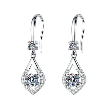 Each 0.5CT D Color Genuine Moissanite Drop Earrings for Women Water Drop Luxury Wedding Jewelry 925 Sterling Silver