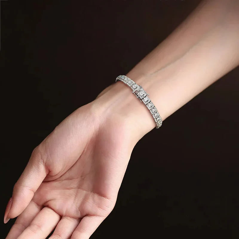 Full Moissanite Tennis Bracelet For Women S925 Sterling Silver Pear Pass Diamond Test Sparkling Luxury Fine Jewelry Gift