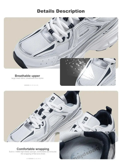 Women Running Shoes Lightweight Breathable Sport Shoes Female Comfort White Casual Sneakers Height Increase Cushioning
