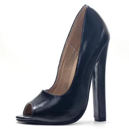 Unisex's Extreme High Heel Peep Toe Stiletto Pumps Shoes Fetish Footwear