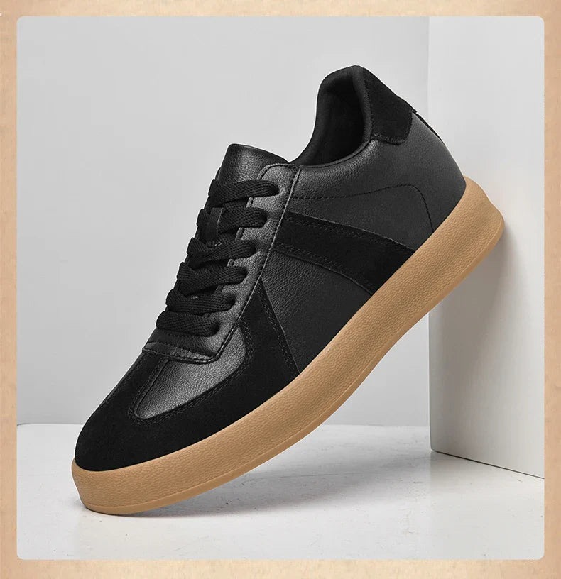 Invisible Height-Increasing Shoes 8cm German Training Shoes for Men, Summer Breathable Casual Sneakers, Genuine Leather Retro Versatile Forrest Gump Shoes 6cm
