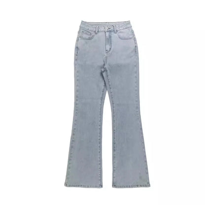 Wide Leg Denim Pant Distressed Washed Full Ankle Length